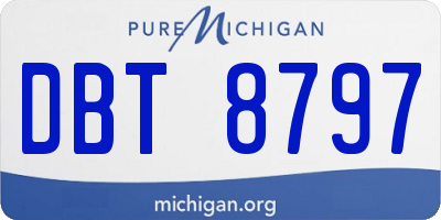 MI license plate DBT8797
