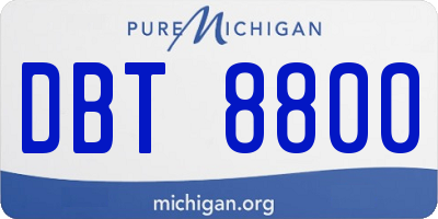 MI license plate DBT8800