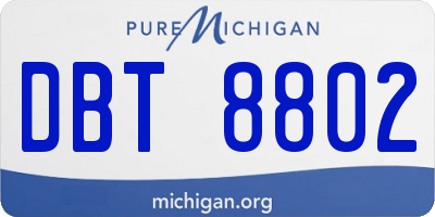 MI license plate DBT8802