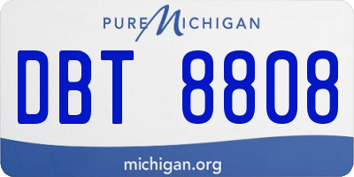 MI license plate DBT8808