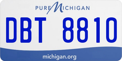 MI license plate DBT8810