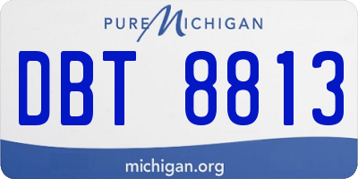 MI license plate DBT8813