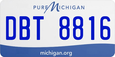 MI license plate DBT8816