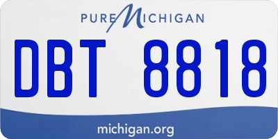 MI license plate DBT8818