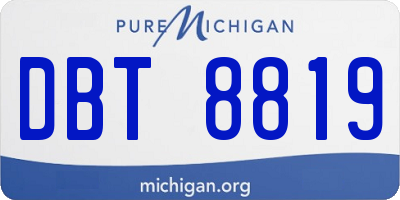 MI license plate DBT8819