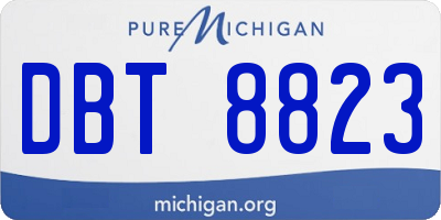 MI license plate DBT8823