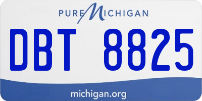 MI license plate DBT8825