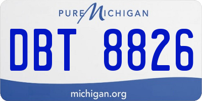 MI license plate DBT8826