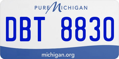 MI license plate DBT8830