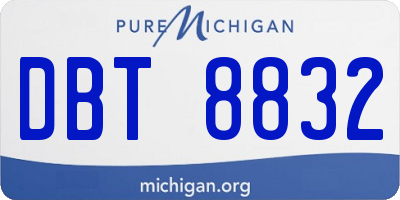 MI license plate DBT8832