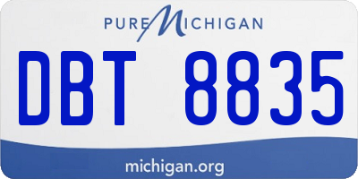 MI license plate DBT8835
