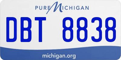 MI license plate DBT8838