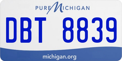 MI license plate DBT8839
