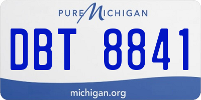 MI license plate DBT8841