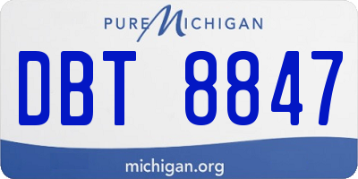 MI license plate DBT8847