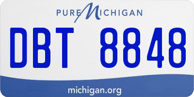 MI license plate DBT8848