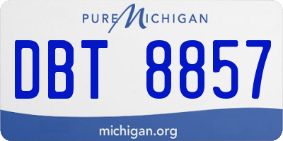 MI license plate DBT8857