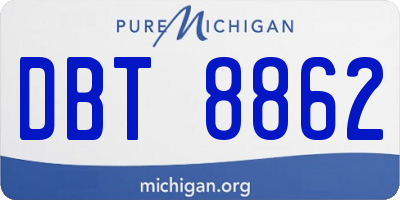 MI license plate DBT8862