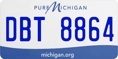 MI license plate DBT8864