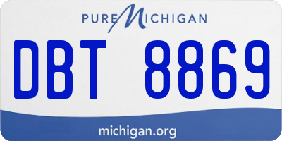 MI license plate DBT8869