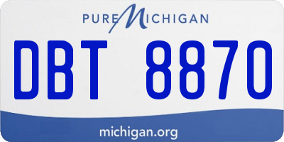 MI license plate DBT8870