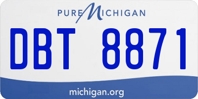MI license plate DBT8871