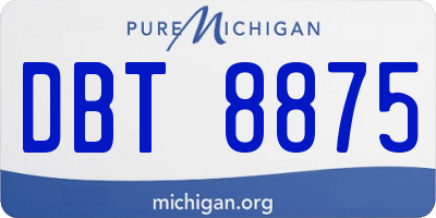 MI license plate DBT8875