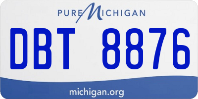 MI license plate DBT8876