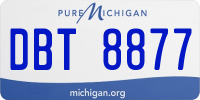 MI license plate DBT8877