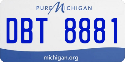 MI license plate DBT8881