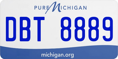 MI license plate DBT8889