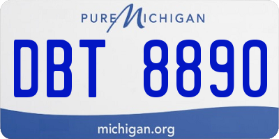 MI license plate DBT8890