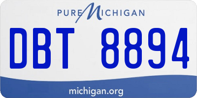 MI license plate DBT8894