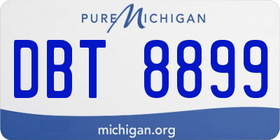 MI license plate DBT8899