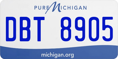 MI license plate DBT8905