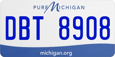 MI license plate DBT8908