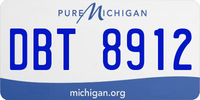 MI license plate DBT8912