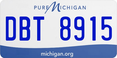 MI license plate DBT8915