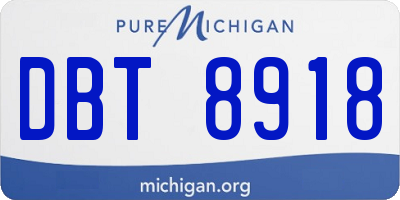 MI license plate DBT8918
