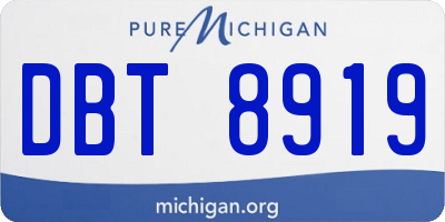 MI license plate DBT8919