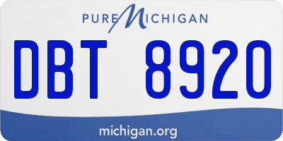 MI license plate DBT8920