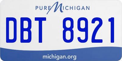 MI license plate DBT8921