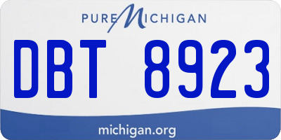 MI license plate DBT8923