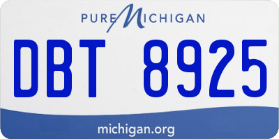 MI license plate DBT8925