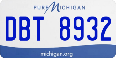 MI license plate DBT8932