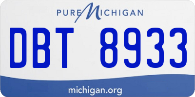 MI license plate DBT8933