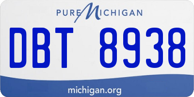 MI license plate DBT8938