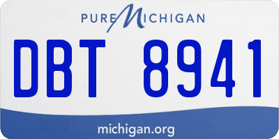 MI license plate DBT8941