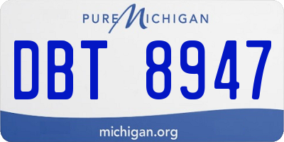 MI license plate DBT8947