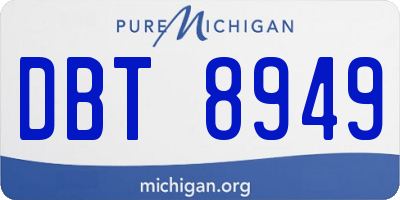 MI license plate DBT8949